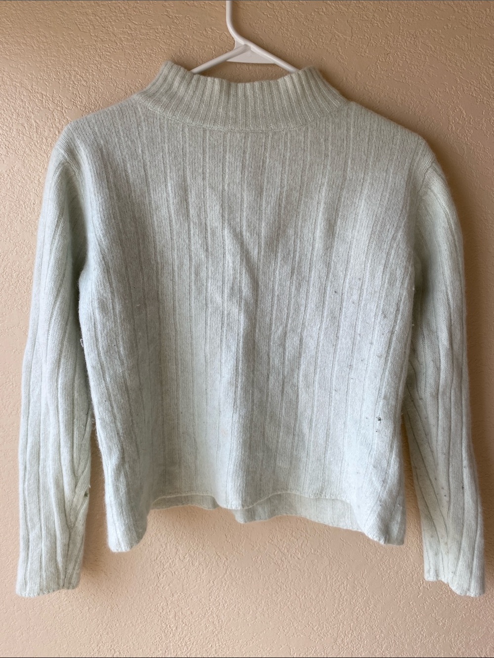 Cozy Ribbed Mock Neck Sweater in Light Mint